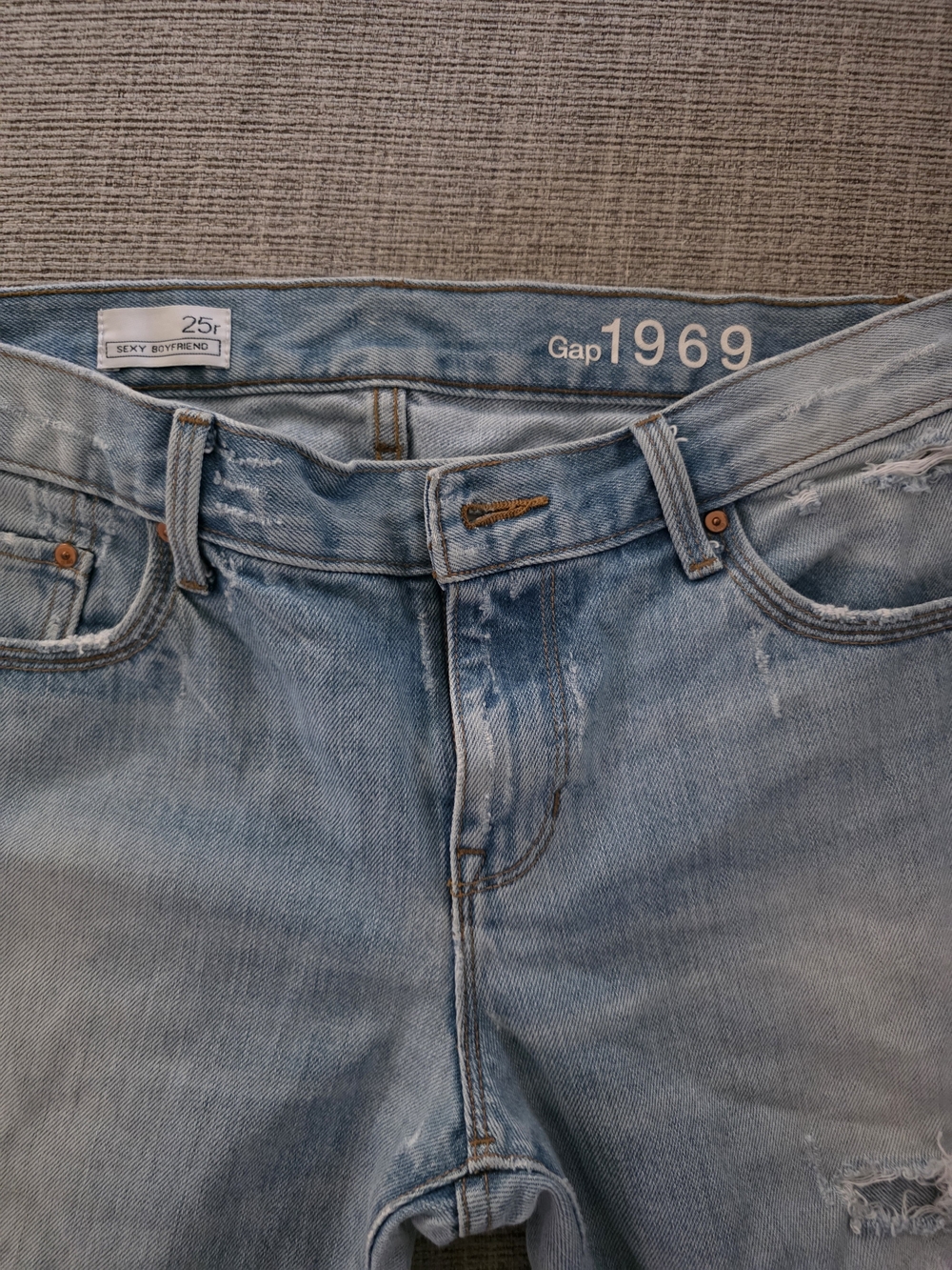 GAP 1969 Light Blue Sexy Boyfriend Distressed Jeans - Picture 5 of 7